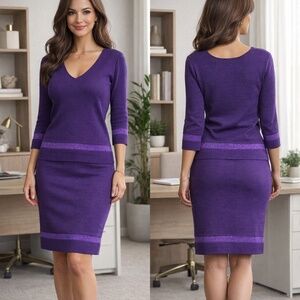 Grecca Absolute Vintage Two-Piece Set – Top & Skirt (Purple)
